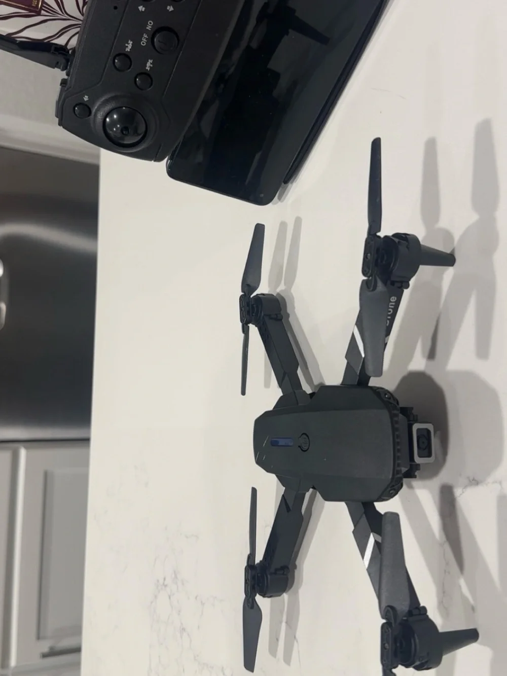 Foldable Black Drone with Remote Controller